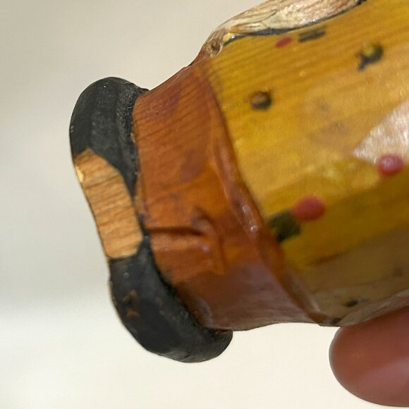 VTG Anri Hand Carved Painted Wood Big Mouth Toothpick Holder AS IS - Picture 6 of 8